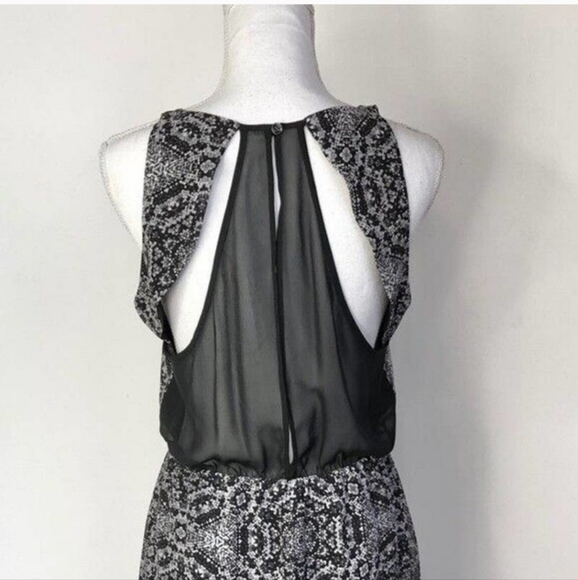 BCBGeneration Gray Medallion Print Sleeveless Open Back Tank Mini Dress | M - Picture 4 of 4
